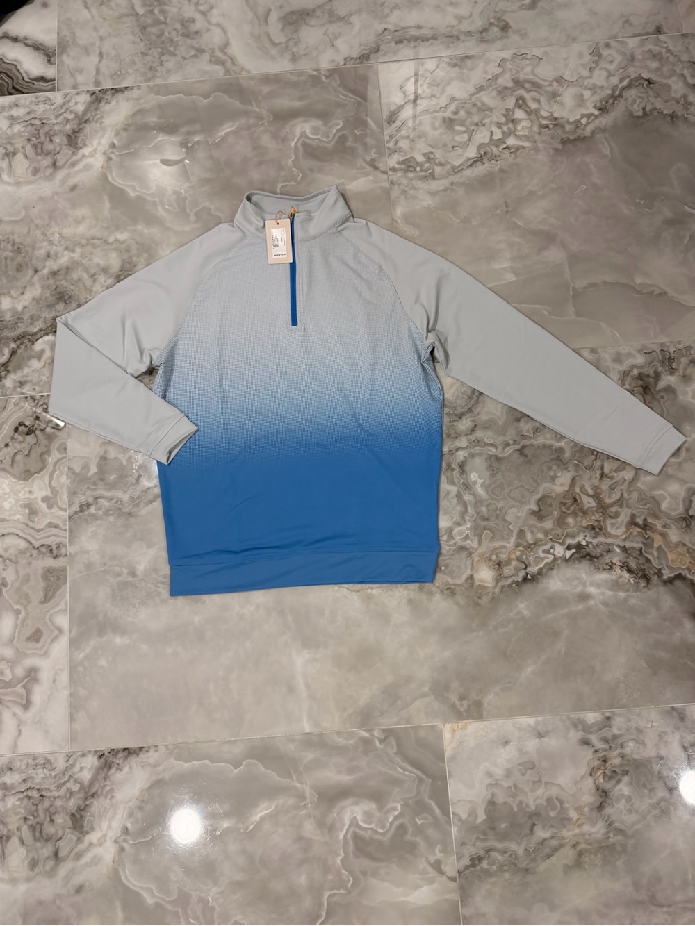 Peter Millar Men’s Performance Quarter Zip Pullover Blue Ombre Size S NWT $125